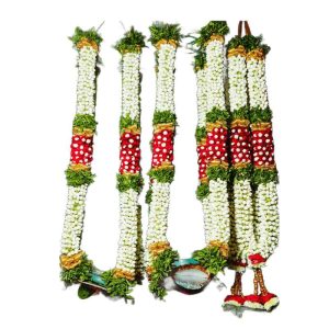 Handmade White & Red Wedding Garland – 1 Set