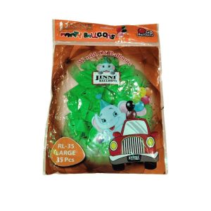Jinni GB Plain Party Balloons - Pack of 35 - #08b82e, Large