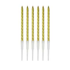 Spiral Gold Metallic Birthday Candles - Pack of 10