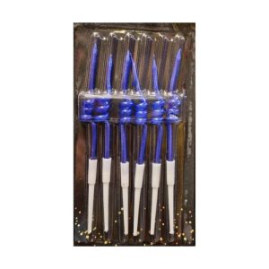 Spiral Metallic Cake Decoration Birthday Candles – Pack of 6 - #212f9e, 25 × 5 × 2 cm