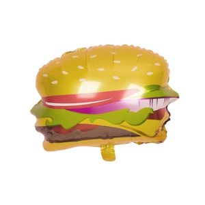 Funky Burger Shaped Foil Balloon - Multicolor