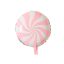 Pink and White Candy Swirl Round Foil Balloon