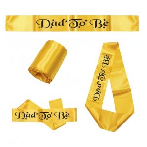 Golden Satin Dad to Be Baby Shower Sash