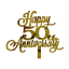 Happy 50th Anniversary Gold Cake Topper
