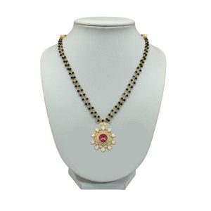 925 Silver 22k Gold Plated Pink and Clear Moissanite Flower Pendant