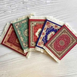 Oriental Carpet Style Coasters - Set of 2