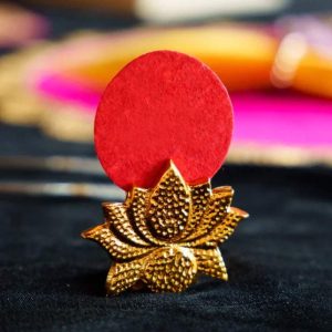 Lotus Golden Metal Name Place Card Holder - Set of 2
