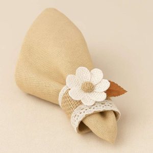 Rustic Bloom Napkin Rings - Set of 6